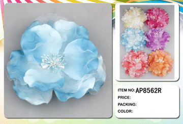 AP8562R FLoral Hair Bow on Alligator Clip $9 per dozen - Click Image to Close