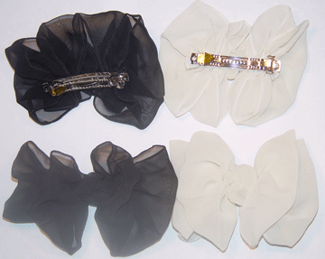 ♥ Soft Chiffon Hair Bows, B527, 12Pcs/Order - Click Image to Close