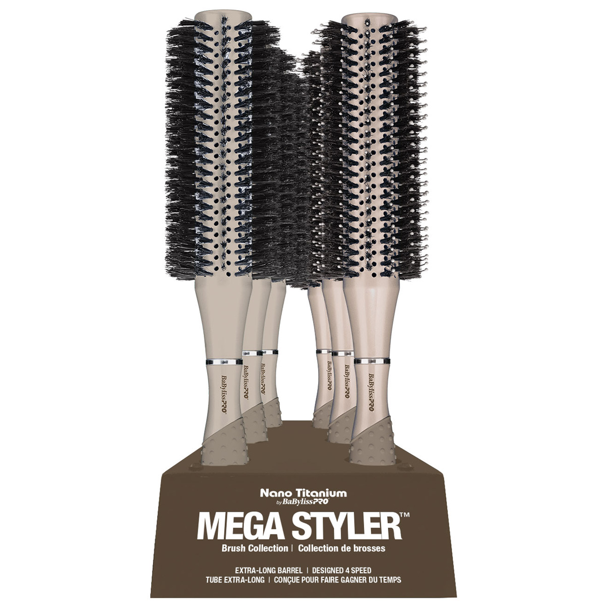 MEGA STYLER BRUSH EXTRA LONGBARREL 6 UNIT DISPLAY - Click Image to Close