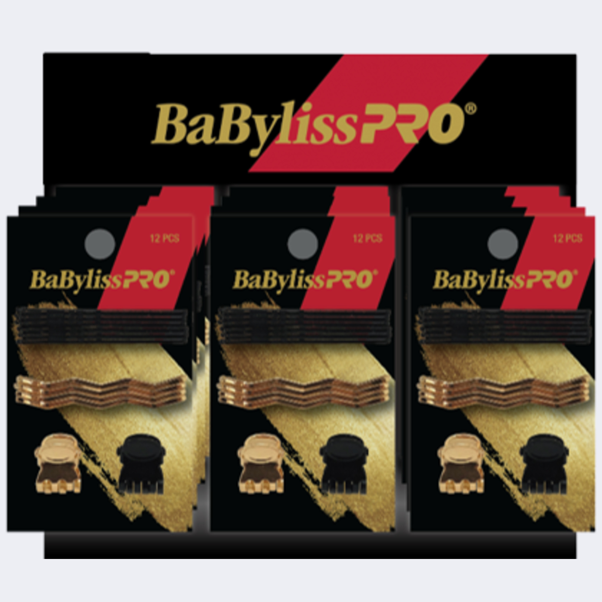 BaBylissPRO ASSORTED HAIR PINS & CLIPS 12pc Display - Click Image to Close