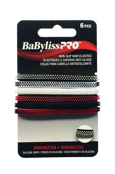 BABYLISS PRO 6pcs Non-Slip Hair Elastics - Click Image to Close