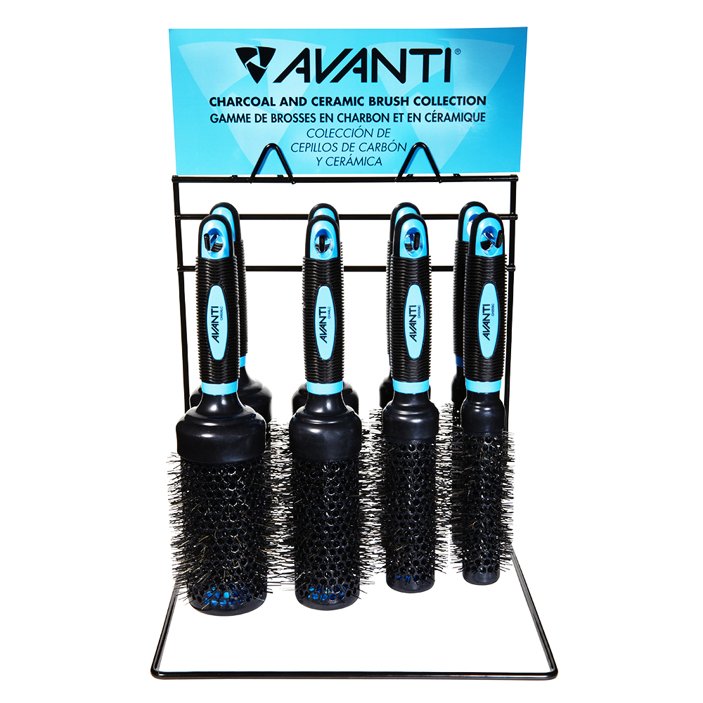 Avanti Charcoal And Ceramic Brush 8PC Display - Click Image to Close