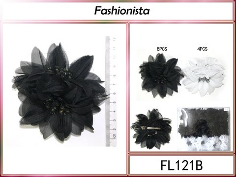 Wholesale Fabric Clip Bows in Black and White - Click Image to Close
