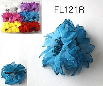 Flower Bow Hair Clips - Click Image to Close