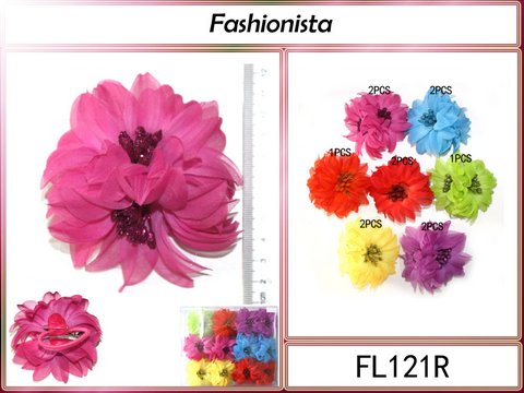 Flower Bow Hair Clips - Click Image to Close