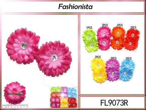 Flower Clip Bows in Bright Colors - Click Image to Close