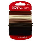 Harmon Face Values 24-Count Elastic Ponytail Holders in Natural