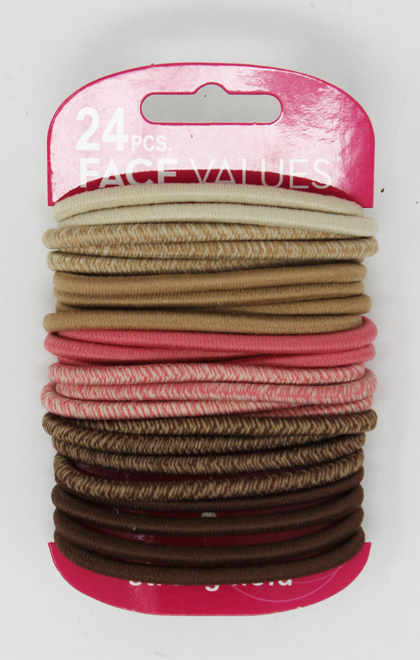Harmon Face Values Pink & Neutral Sweater Textured Elastics 24 pcs