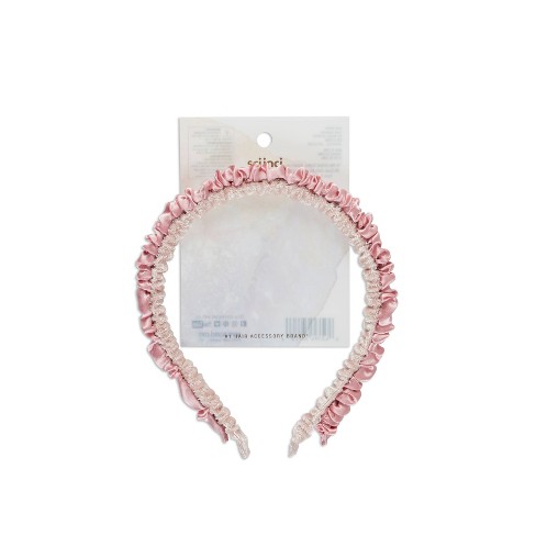 2 PK RUCHED SKINY HEADBAND - Click Image to Close