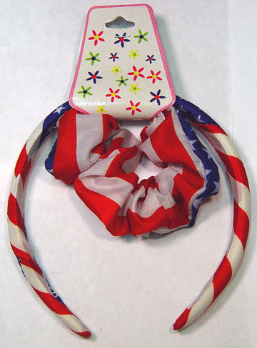 H911S, USA PATRIOTIC HEADBANDS WITH HAIR TWISTER, FOR 4TH JULY