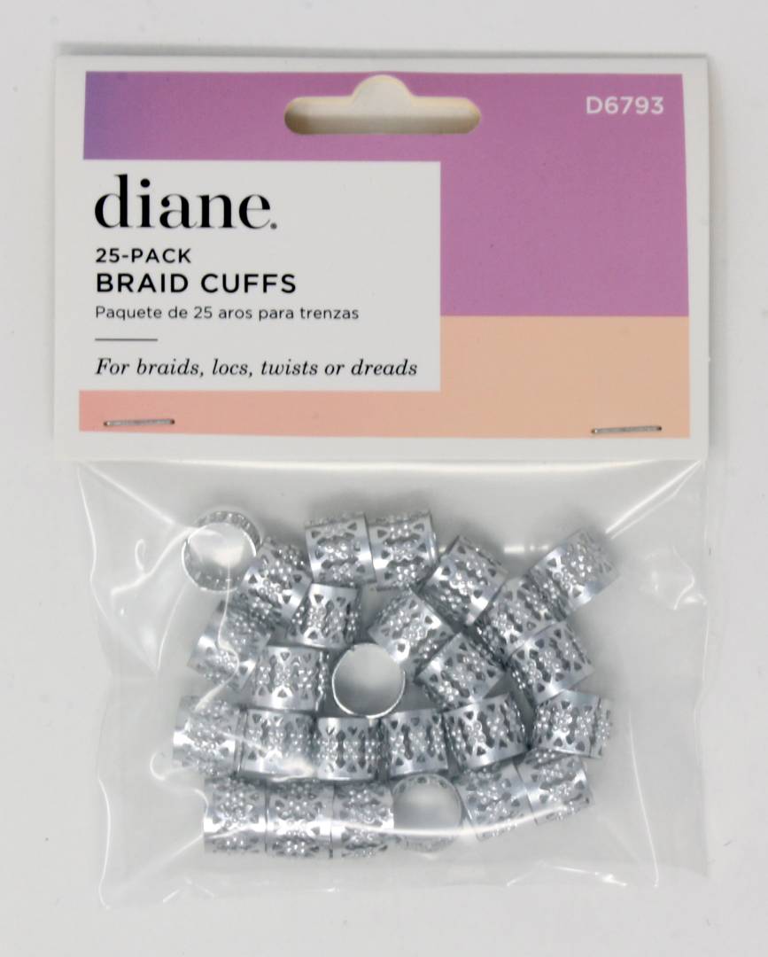 Diane Braid Cuffs Silver 25PK