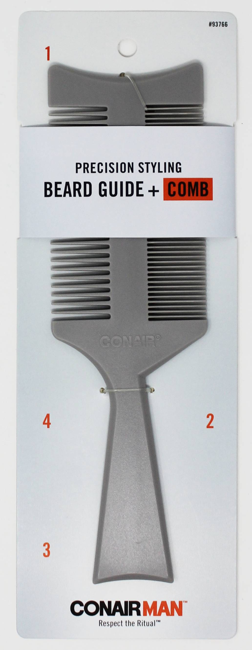 Conair Beard Comb With Guides Conair Man - Grey