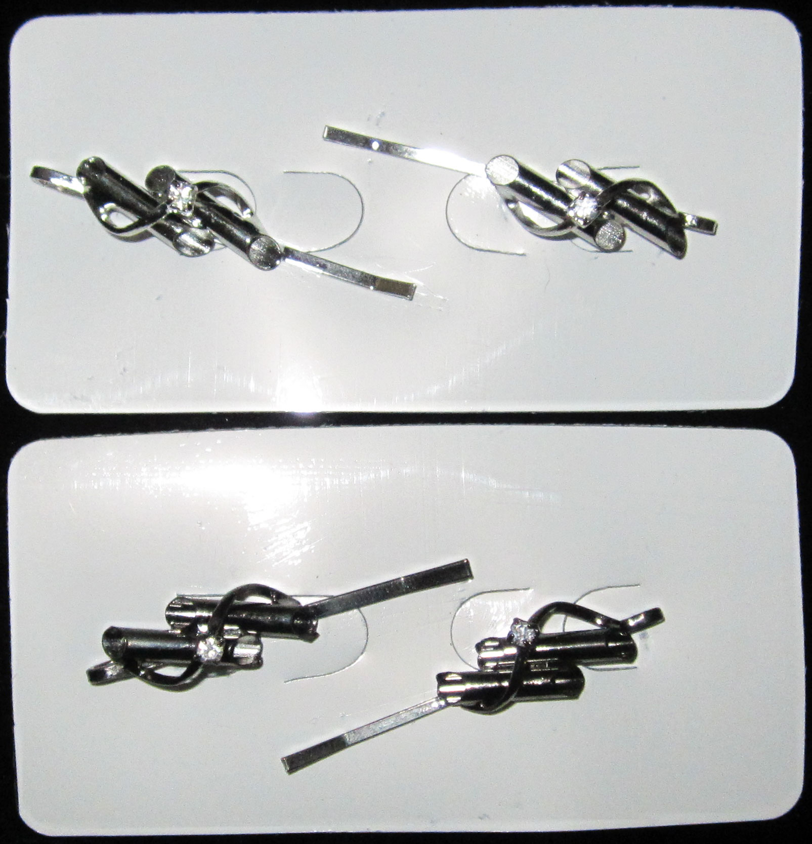 Metal Slide Clip Hair Accessory w/Sparkling Cubic Zirconium Gem, 24 Pcs/Order - Click Image to Close