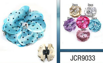 Pastel Satin/Chiffon Poco-dot fabric jaw clips