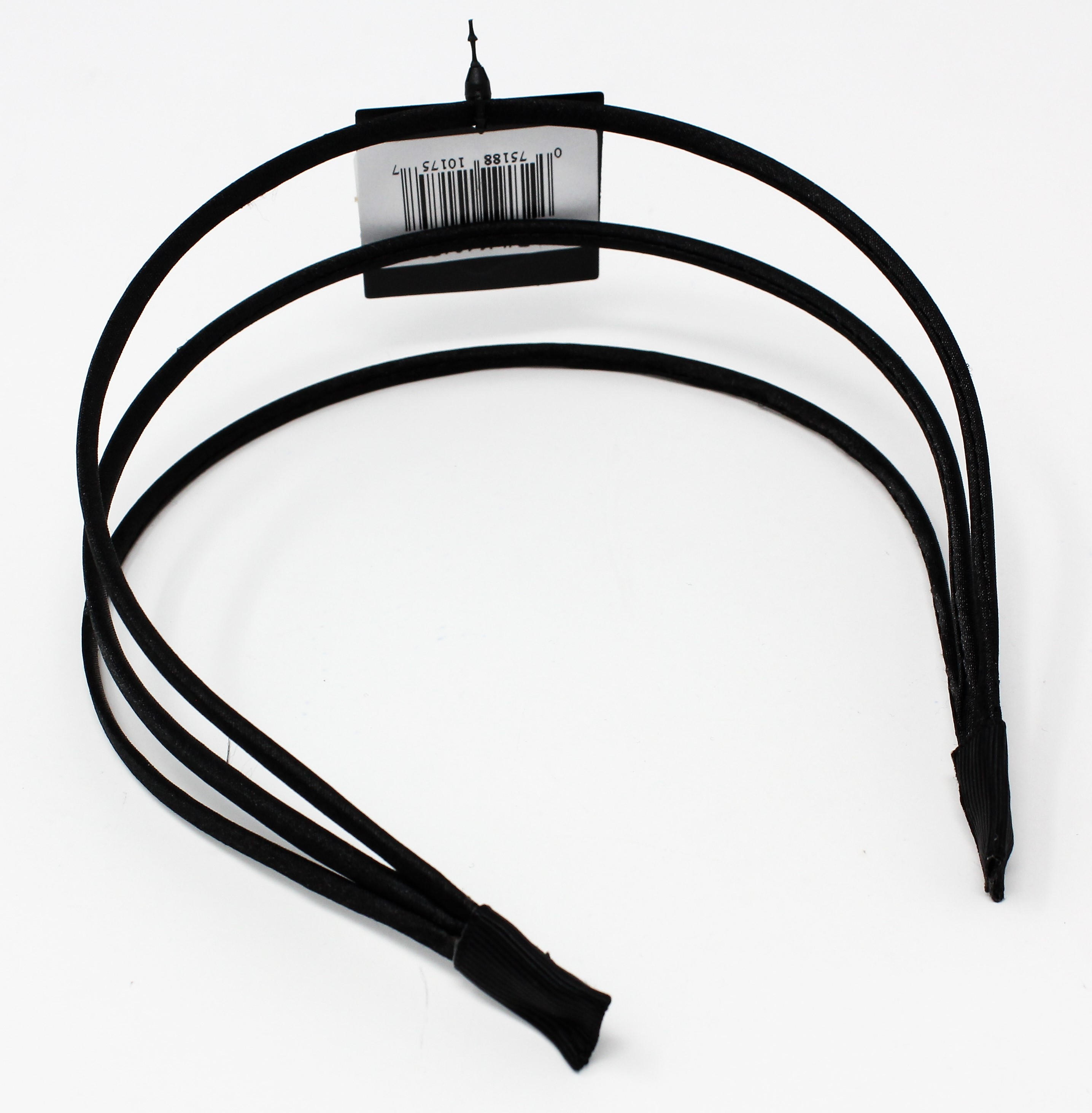 Karina 3 Strand Black Headband - Click Image to Close