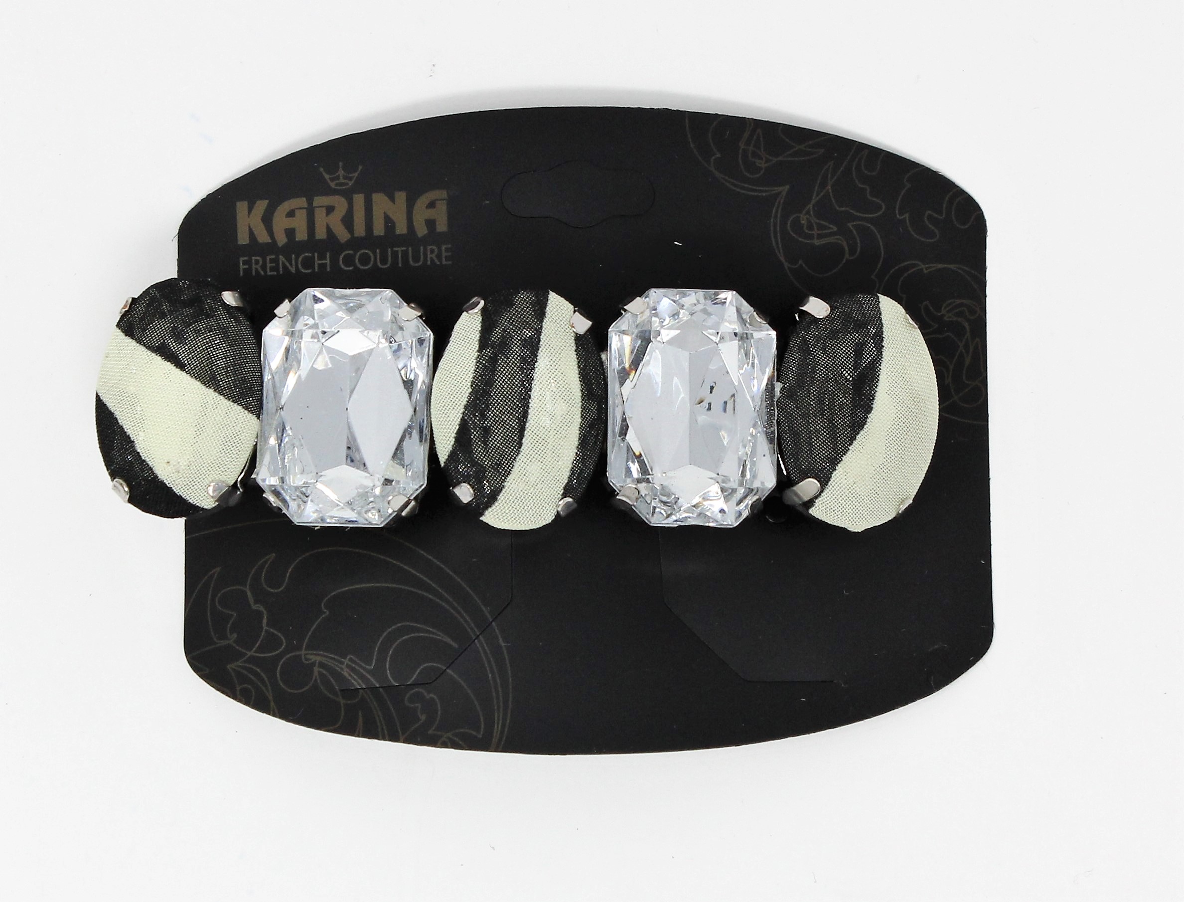 Karina ZEBRA STONES DIAMOND BARRETTE