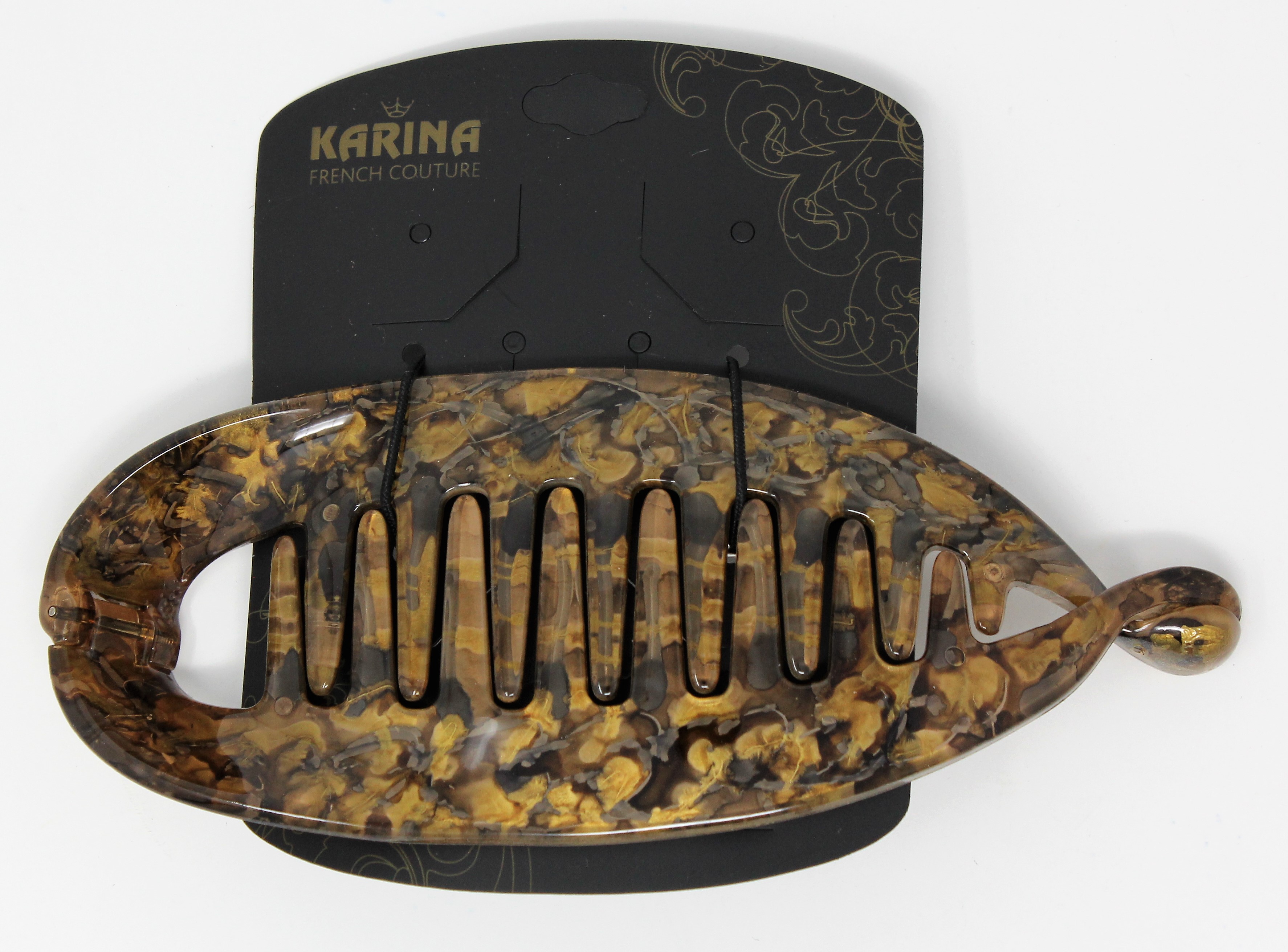 KARINA BRONZE TONES BANANA CLIP - Click Image to Close