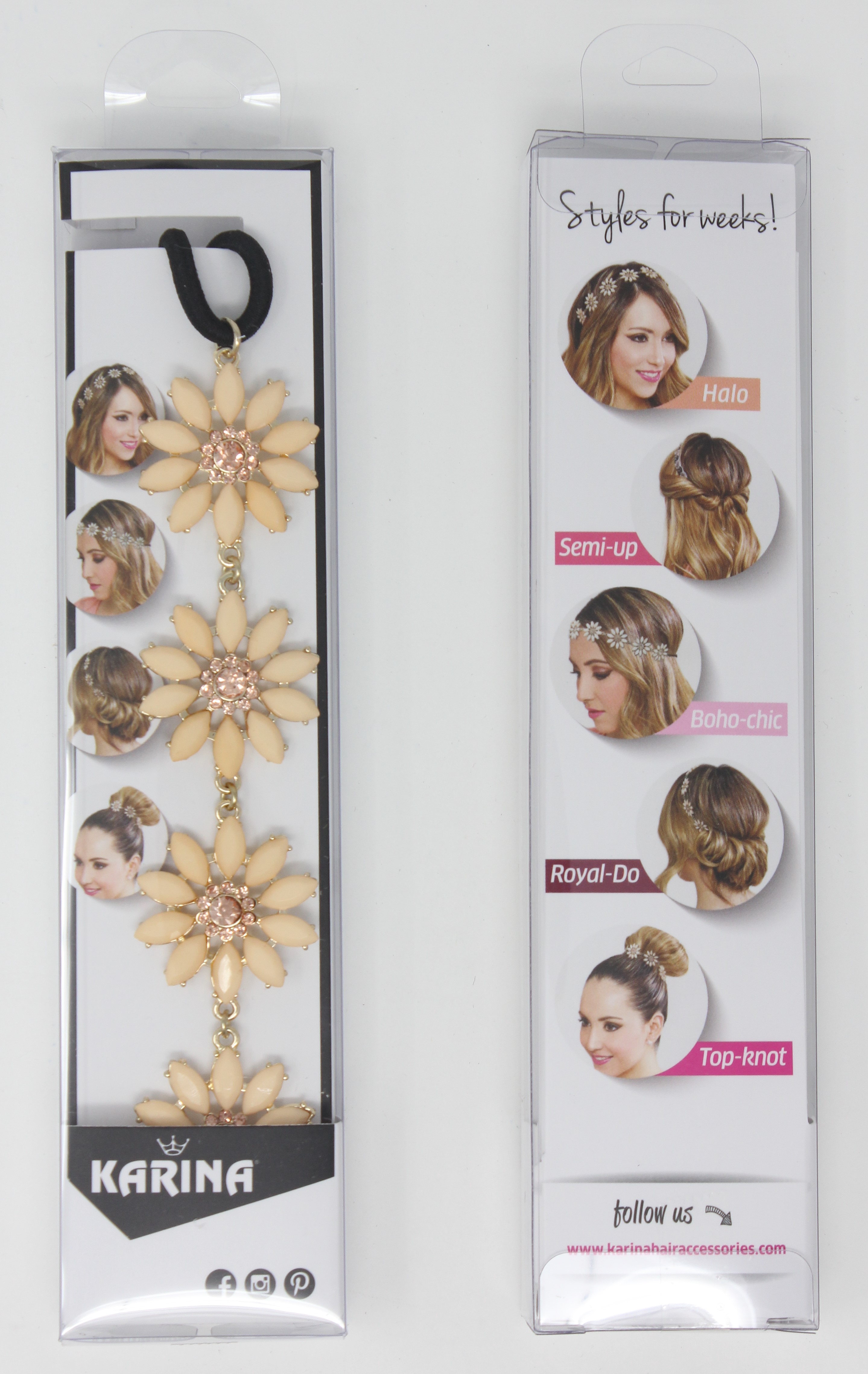 KARINA Multi Styler BEIGE FLOWERS HEADWRAP