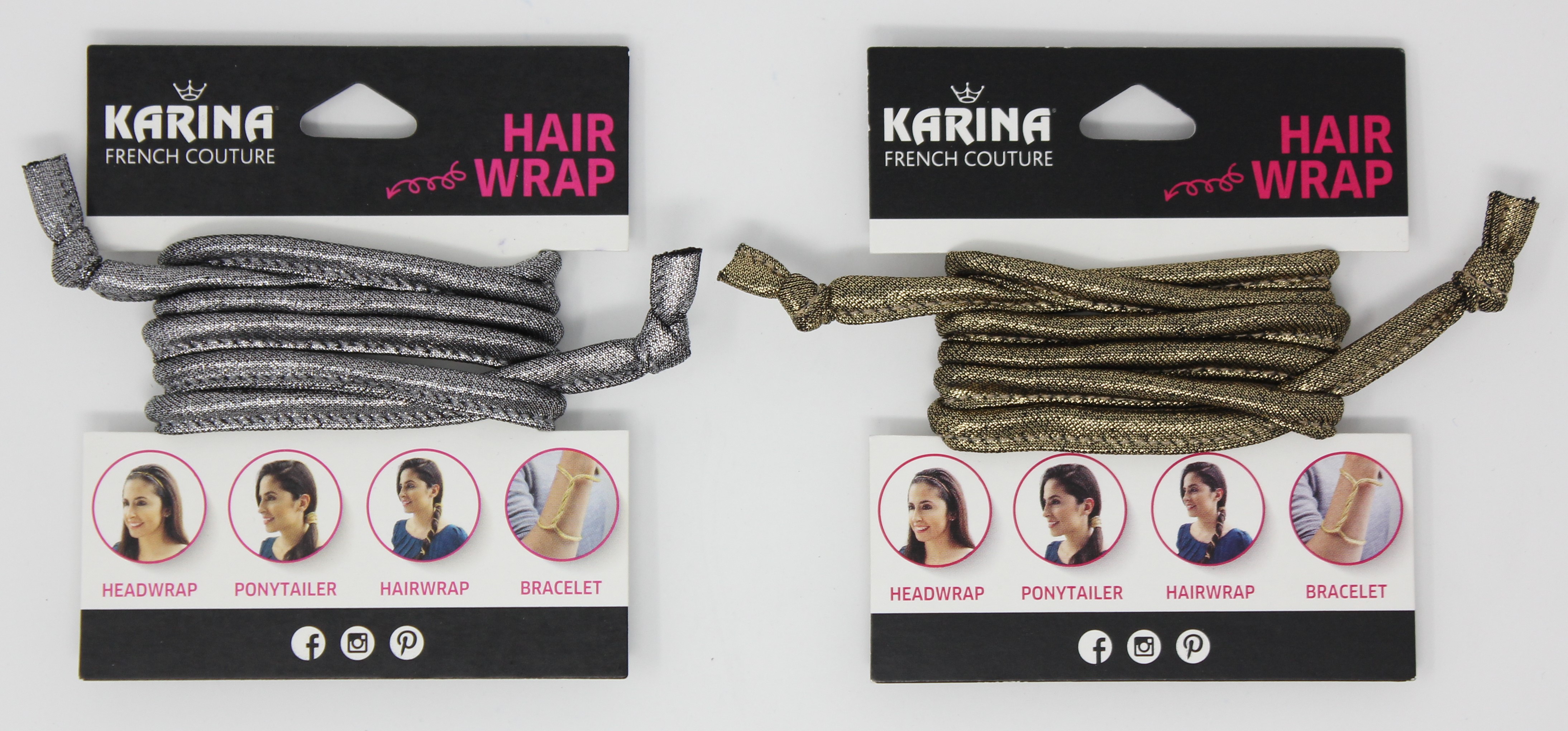 KARINA METALLIC COLOR PONY WRAP (Gold; Pink; Gunmetal)