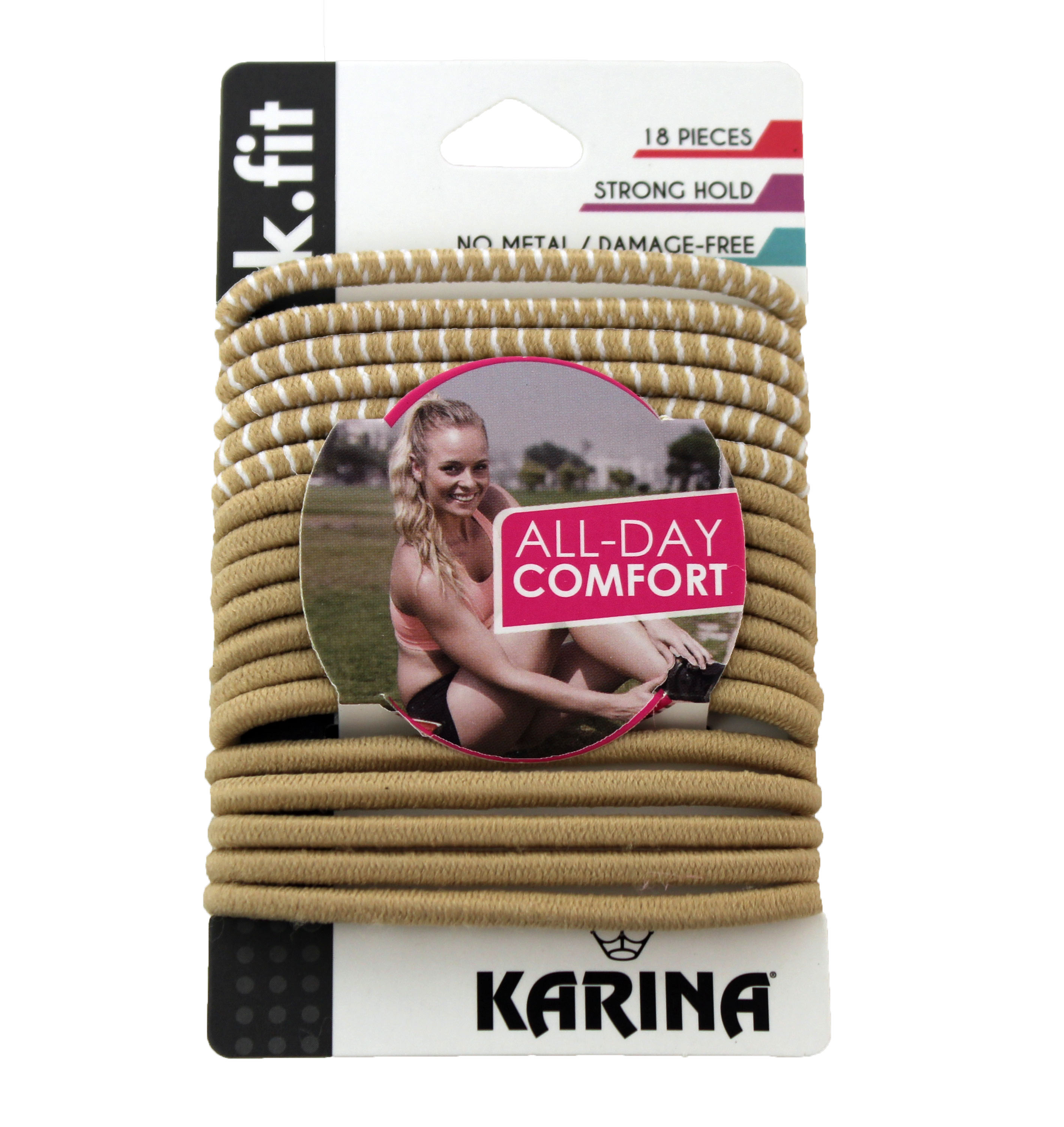 Karina K.Fit Medium Strong No Metal Elastics, Blonde, 18CT - Click Image to Close