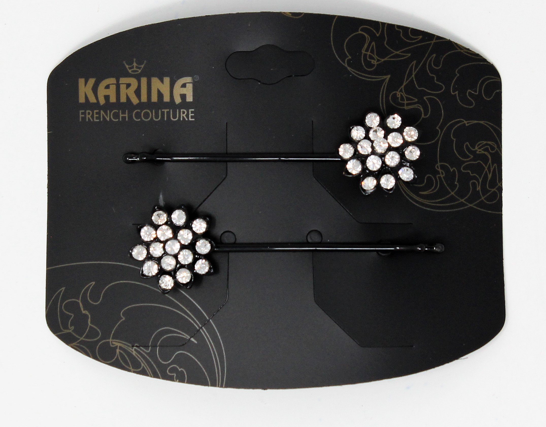 KARINA CRYSTAL FLOWER BLACK SLIDES - Click Image to Close