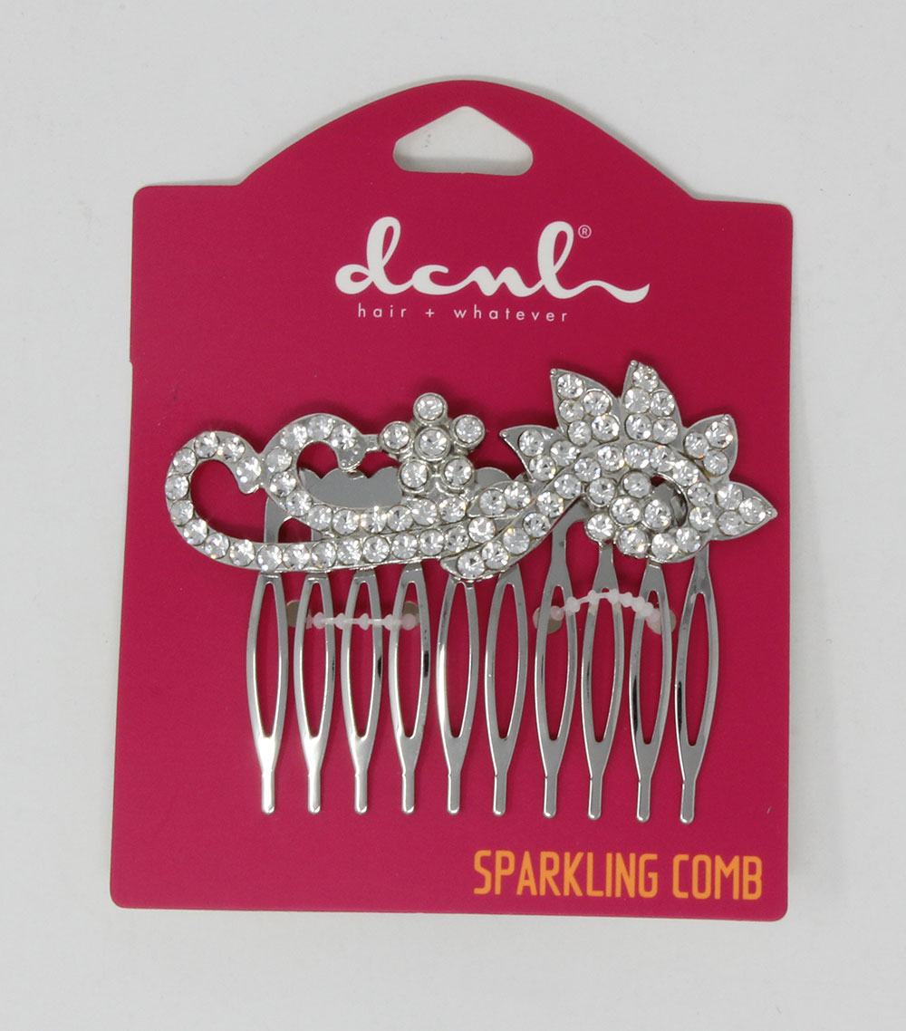 DCNL SILVER HAIR COMB WITH HINESTONES