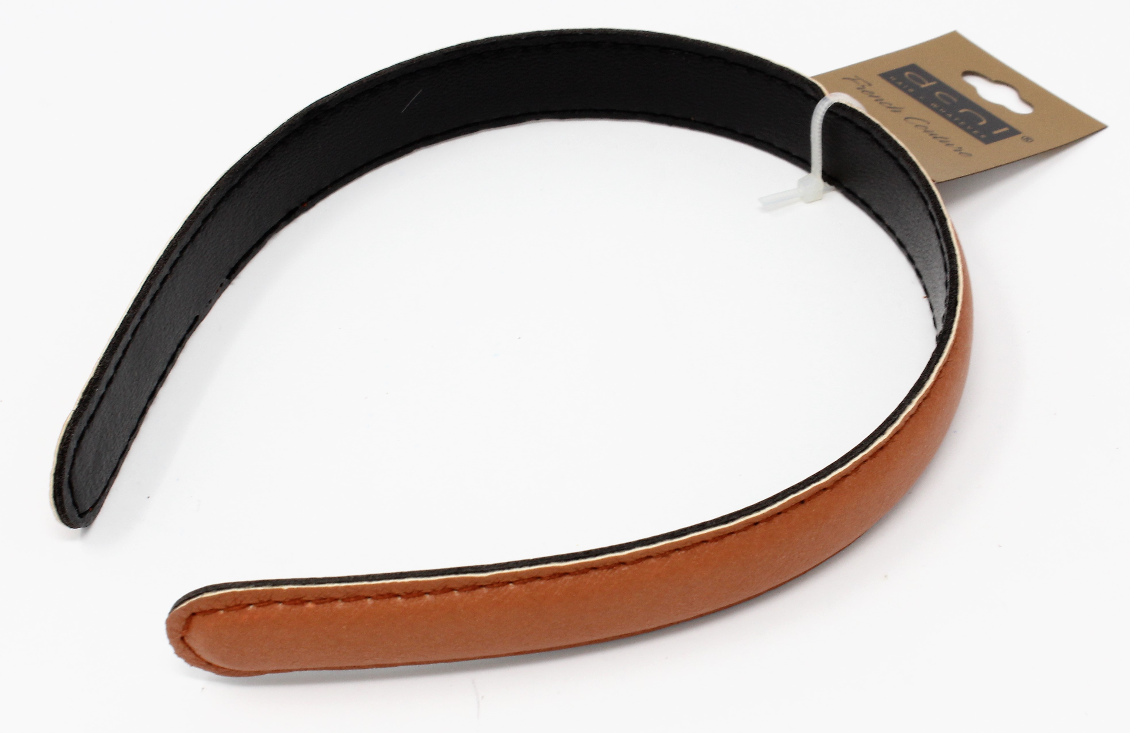 DCNL BROWN PLEATHER HEADBAND - Click Image to Close