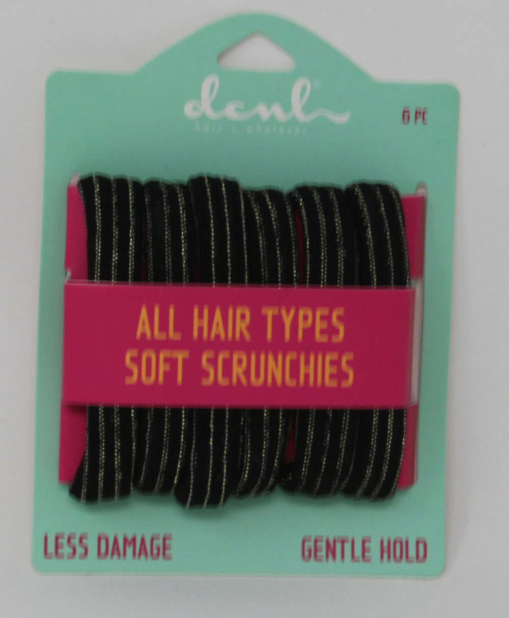 Black soft scrunchies with mylar - Click Image to Close