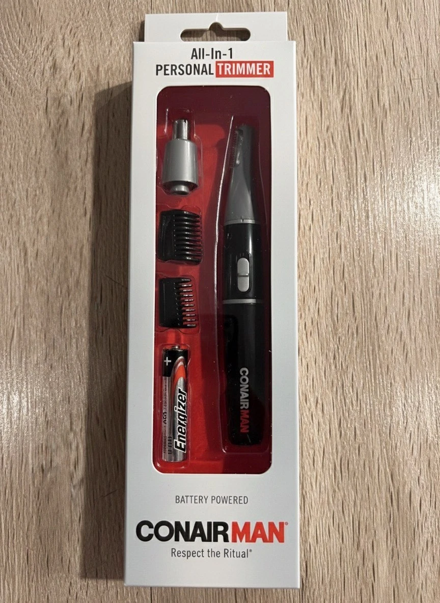 CONAIR MAN All-In-1 Nose Ear Hair BATTERY Stainless Steel Blade Detailer Trimmer