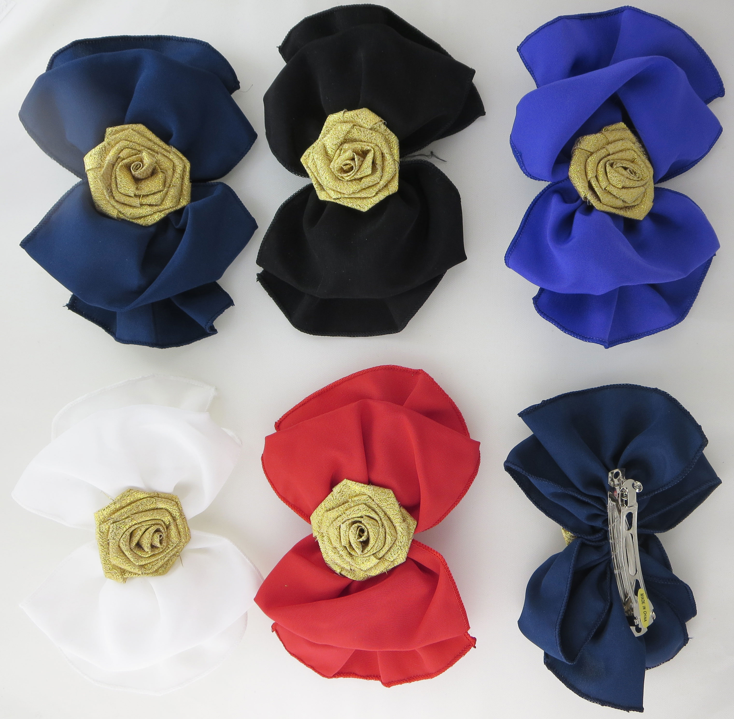 Floral Headband Hair Bow w/a Metallic Rose