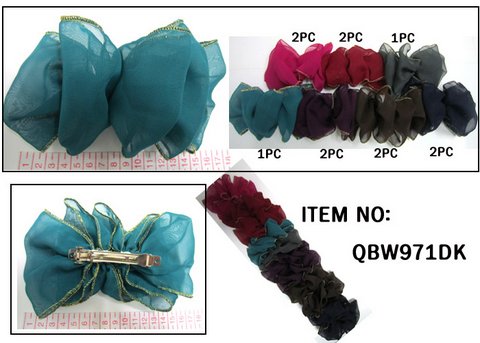 Chiffon Hair Bow with Clip - Click Image to Close