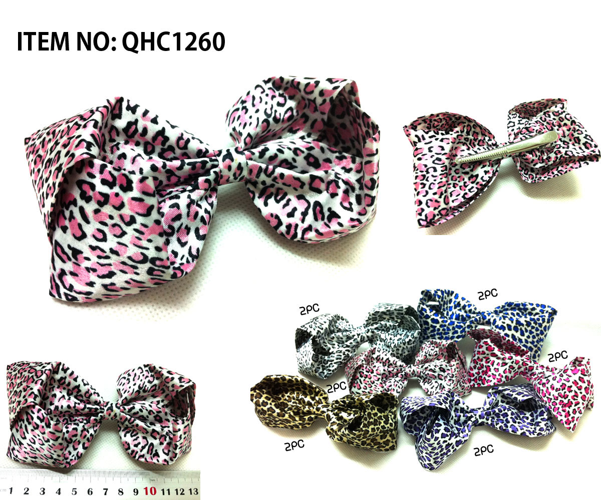 Animal Print Hair Bow with clip - Click Image to Close