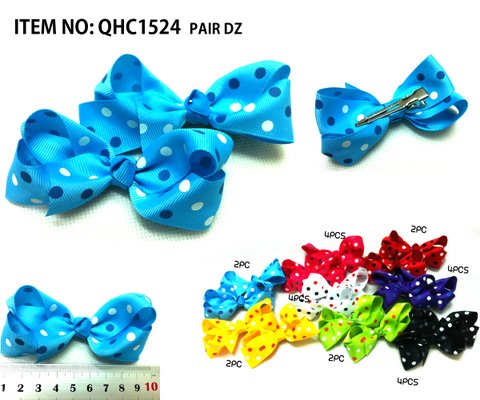 Kids Grosgrain Polka-Dot Clip Bow