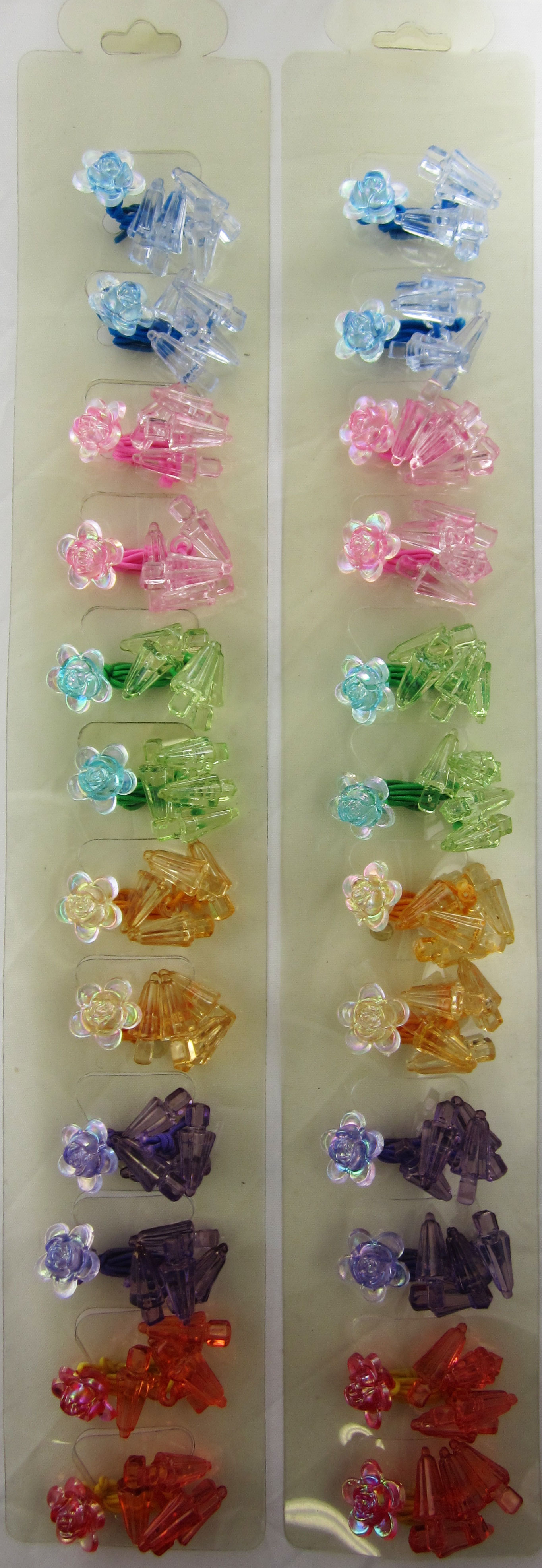 Kids Elastic Bands with Iridescent Flowers (24count)