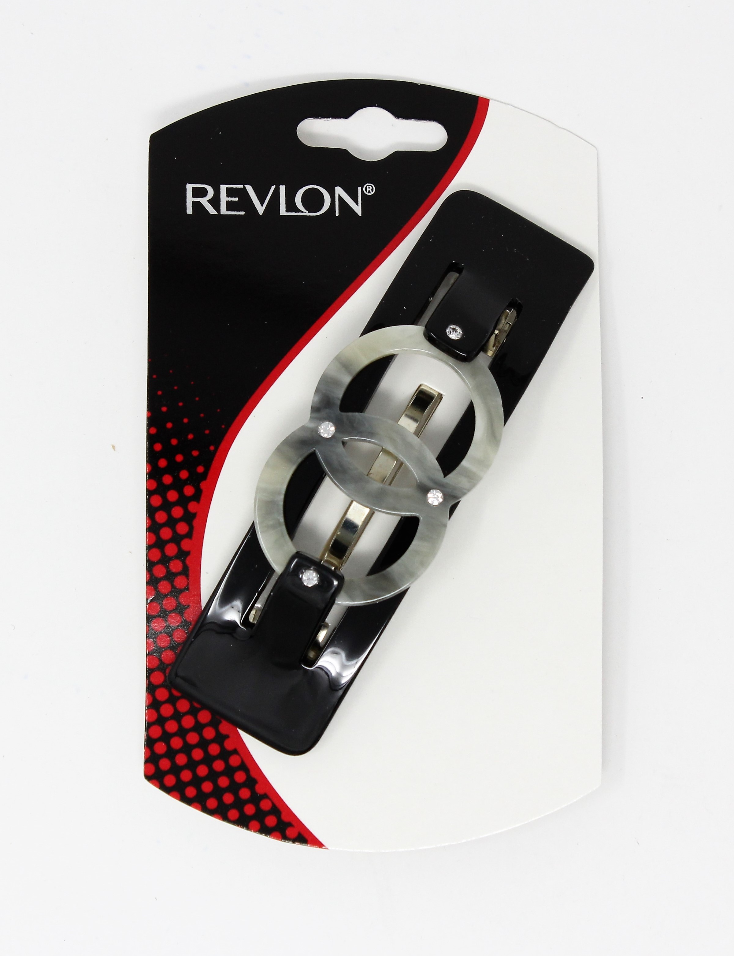 Revlon Marble Black Acrylic Barrette - Click Image to Close