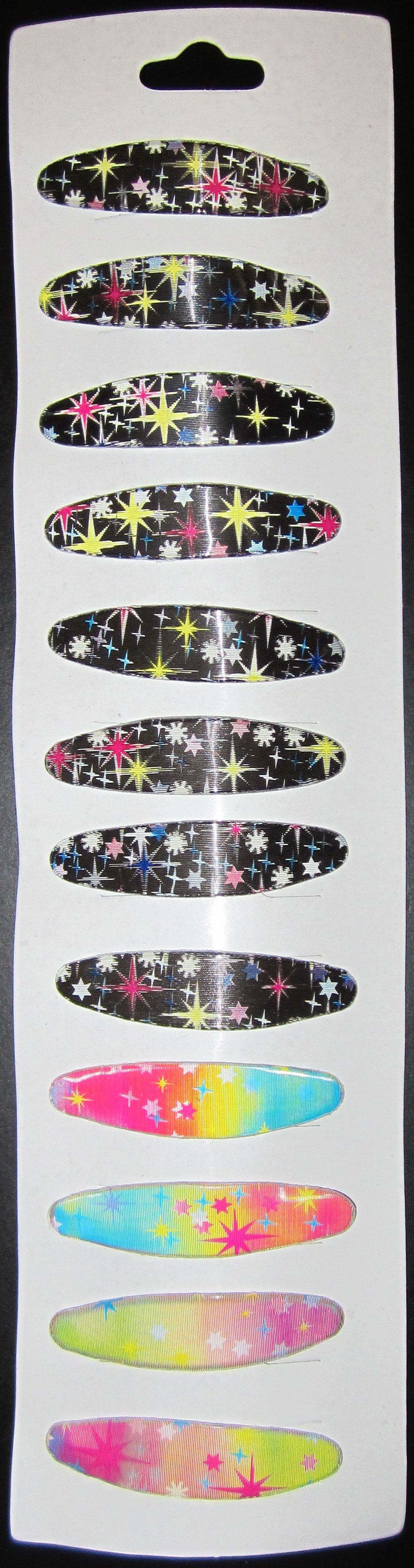 Stars Snap Clip Variety Pack, 12 Strips, 144Pcs/Order - Click Image to Close