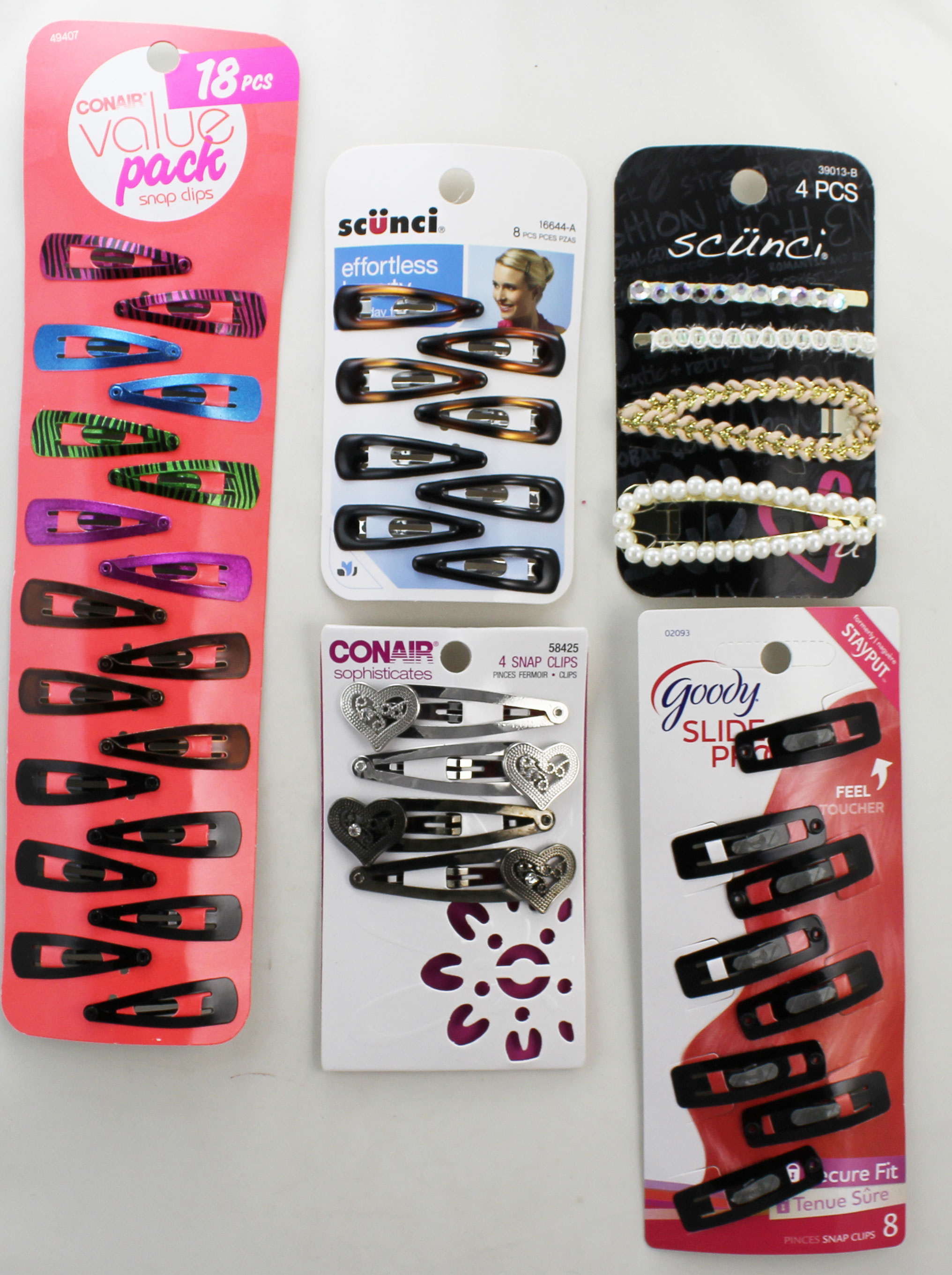 Snap Clip Variables - SCUNCI, CONAIR, GOODY - 144 Count (THG) - Click Image to Close