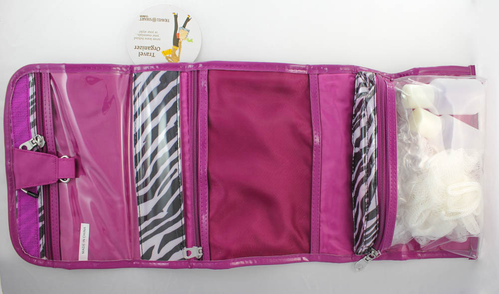 Conair Travel Cosmetic Bag Makeup Organizer Pouch Print Pocket Hanging Storage