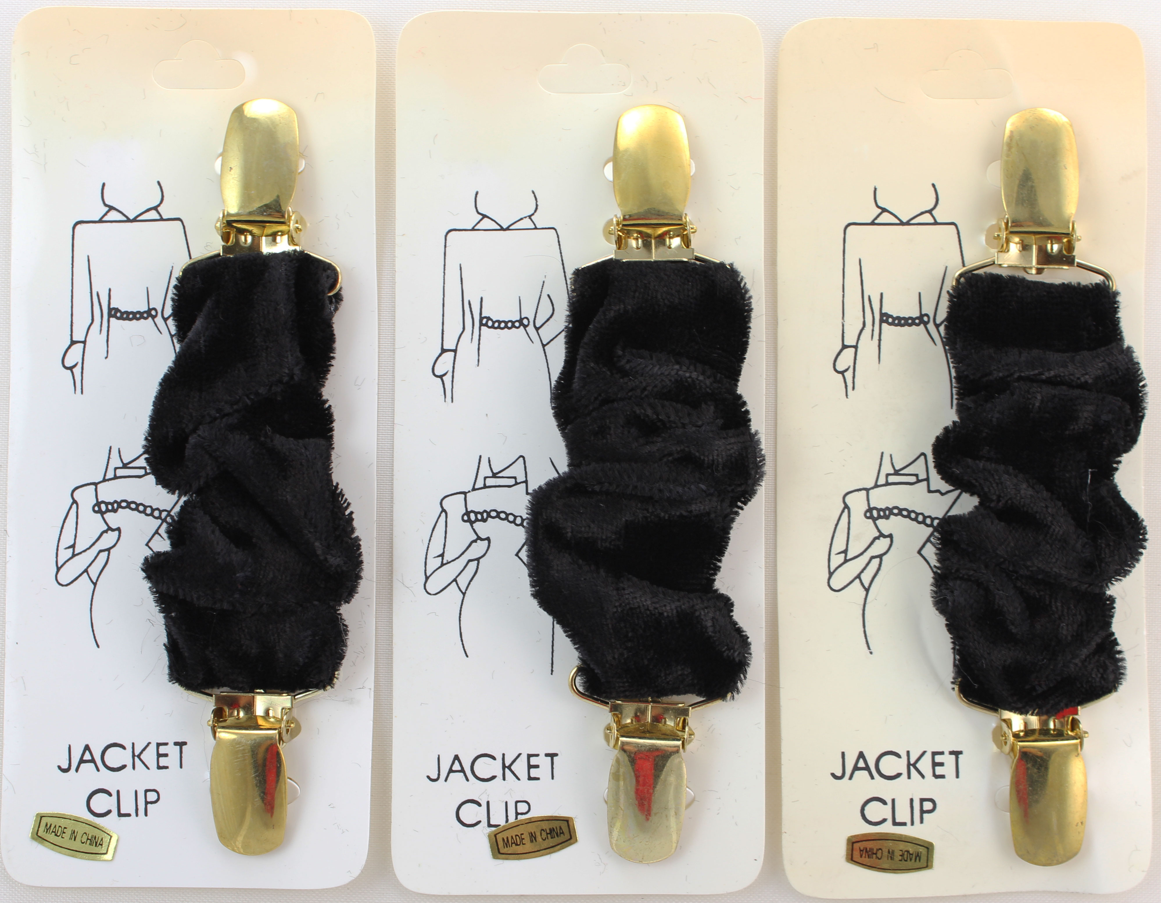 Velour Jacket Clip - 1ct - Black - Click Image to Close