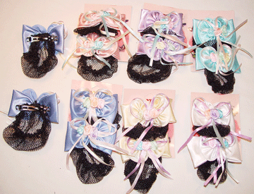 ♥ Bows, Ribbons & Flowers w/Nets ~ 2/Cd=24Pcs - Click Image to Close