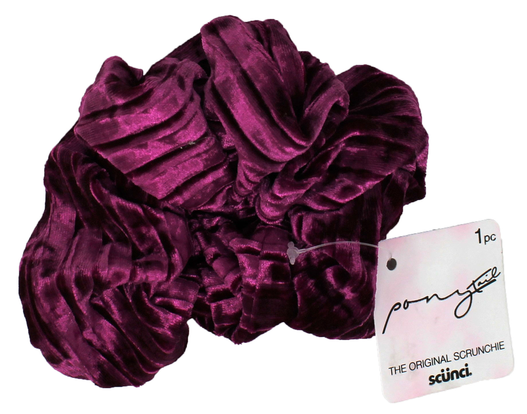 PLEATED VELVET PONYTAIL SCRUNCHIE