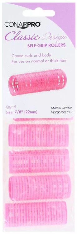 ConairPRO Classic Design, Self-Grip 7/8" Rollers - Pink, 6-Count,upc074108341334