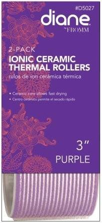 Diane D5027 Self Grip Ionic Ceramic Thermal Rollers, Purple, 3 Inch, 2 Count