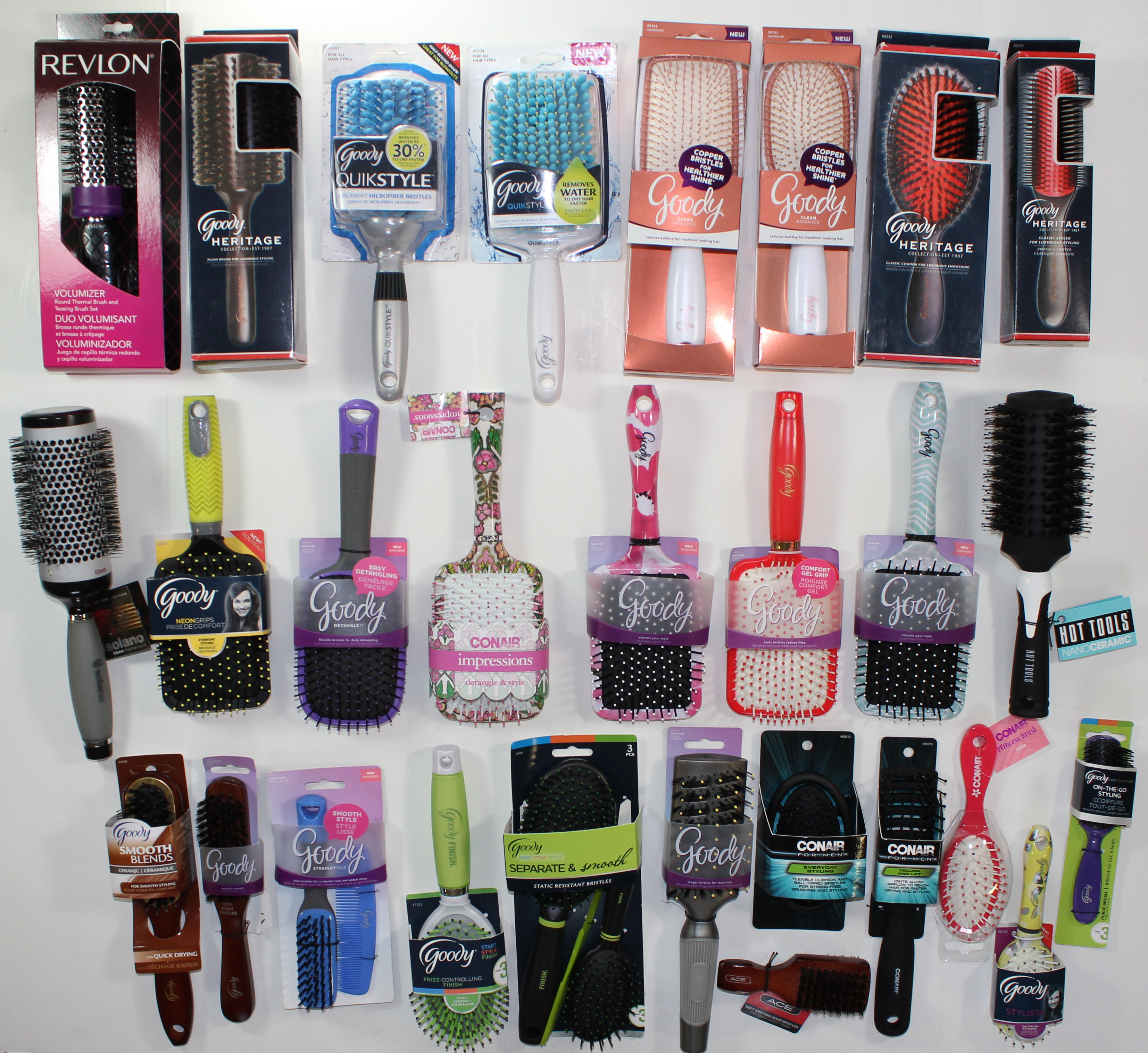 Goody, Revlon, Conair, Hot Tools Hair Brush 36-Pack Lot Mix - 1 Count - Click Image to Close