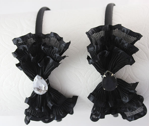 hb111, black headband with pleant bow