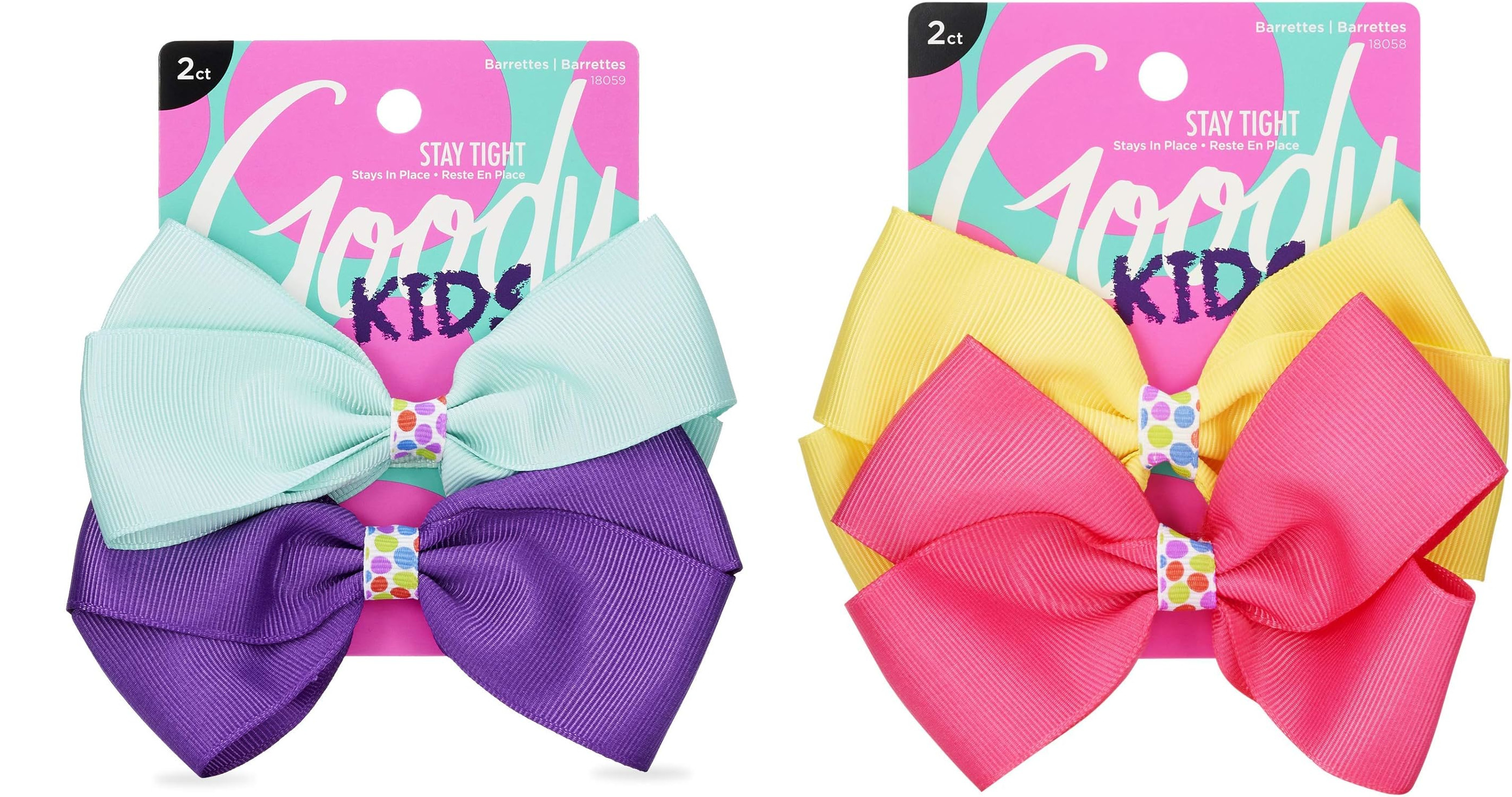 GOODY KIDS ASST MED BOWS 2CT UPC:041457181126 Pack:72/3 - Click Image to Close