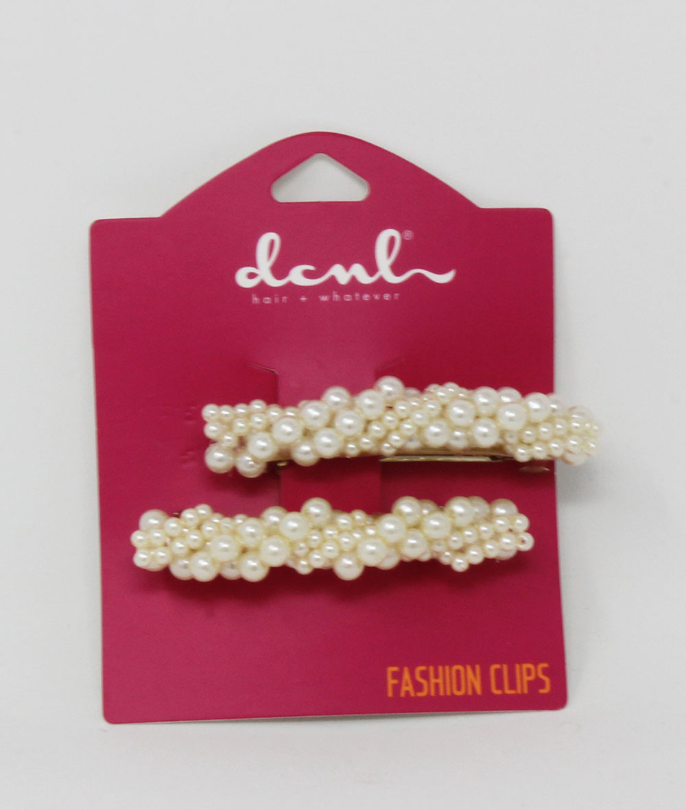 pearl barrette, 2 ct