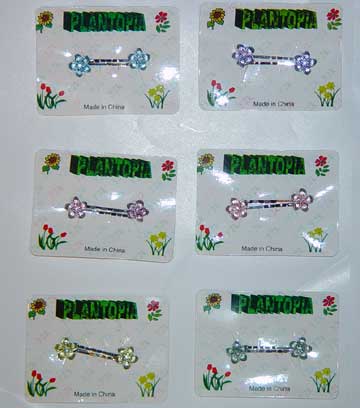 Flower bobby pin with stone, bp044, 24 pcs for order