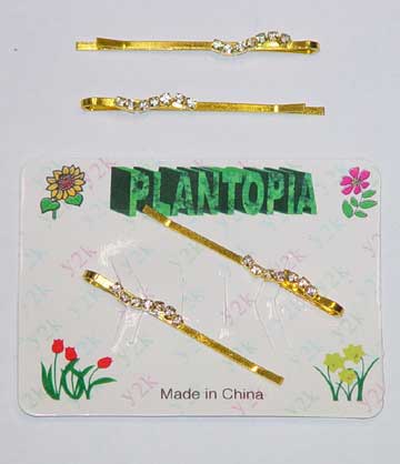 Gold Rhinestone Bobby Pins