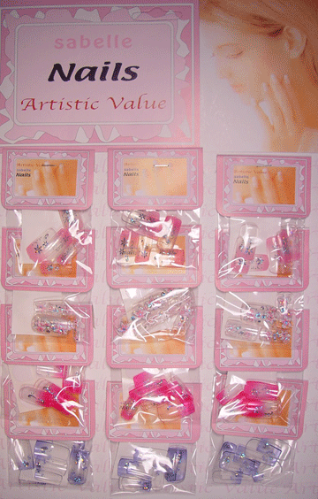 ♥Acrylic Nails, Asst Designs, NAIL-1, 8868,9Pcs/Pak=324Pcs